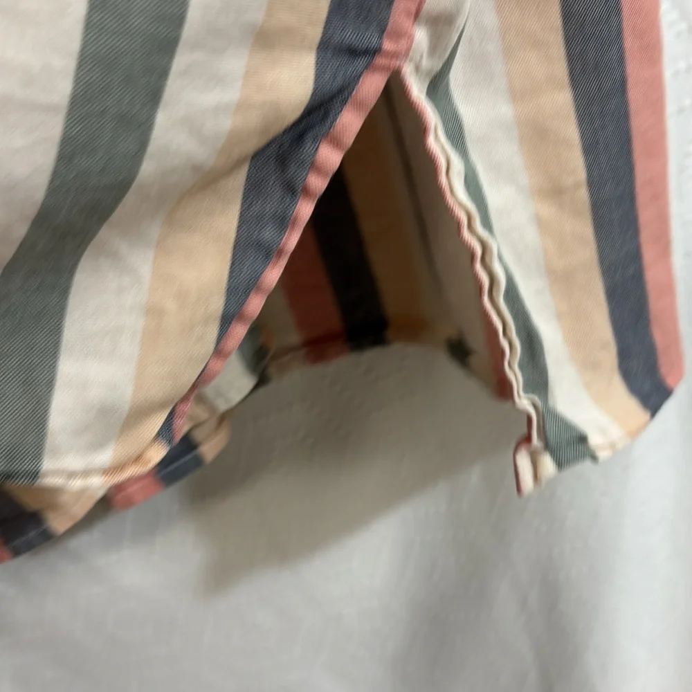 Madewell • Striped Pink Yellow Ivory Striped Pajama Top - Picture 6 of 8